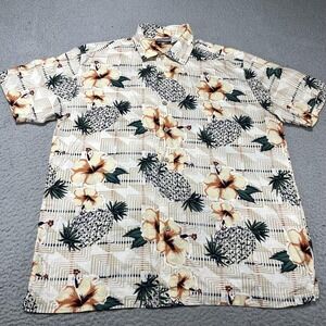 Northcrest‎ Shirt Mens Large Multicolor Hawaiian Aloha Rayon Tropical Floral